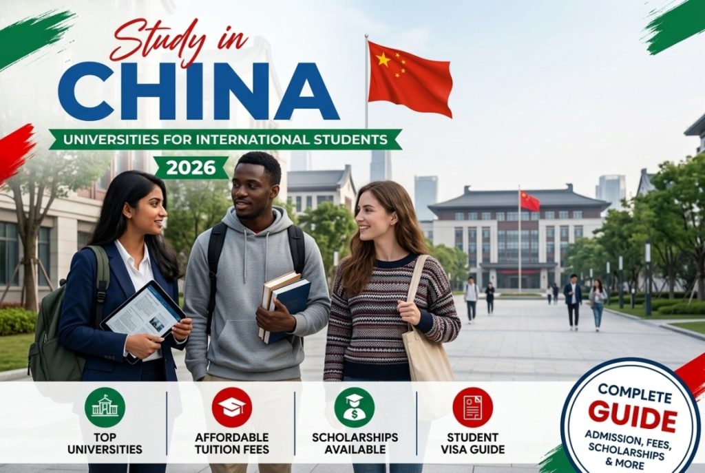International students studying at a Chinese university campus in 2026