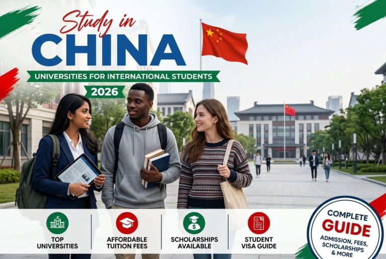 International students studying at a Chinese university campus in 2026