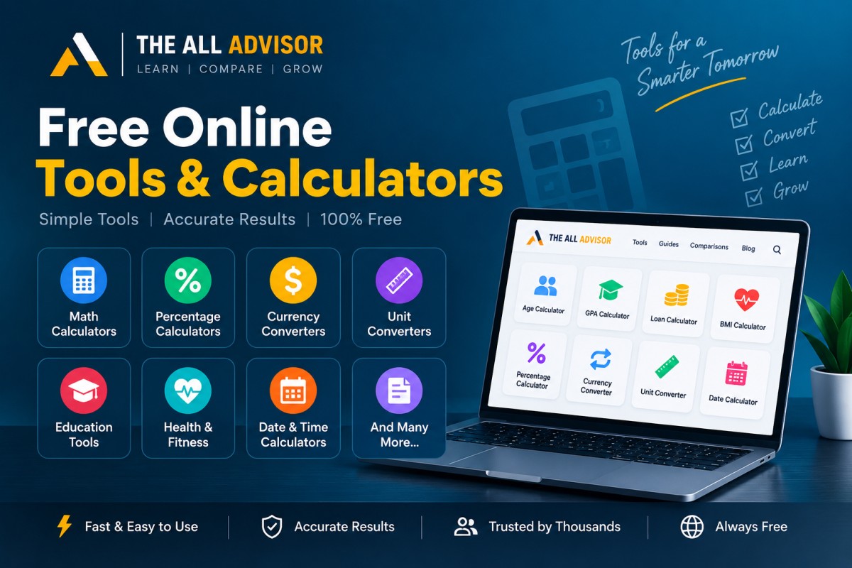 Free Online Tools and Calculators by The All Advisor