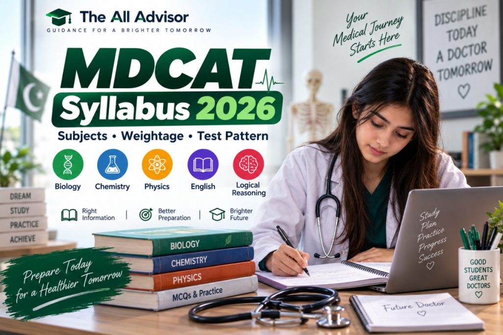 MDCAT syllabus 2026 subjects, weightage and test pattern – The All Advisor